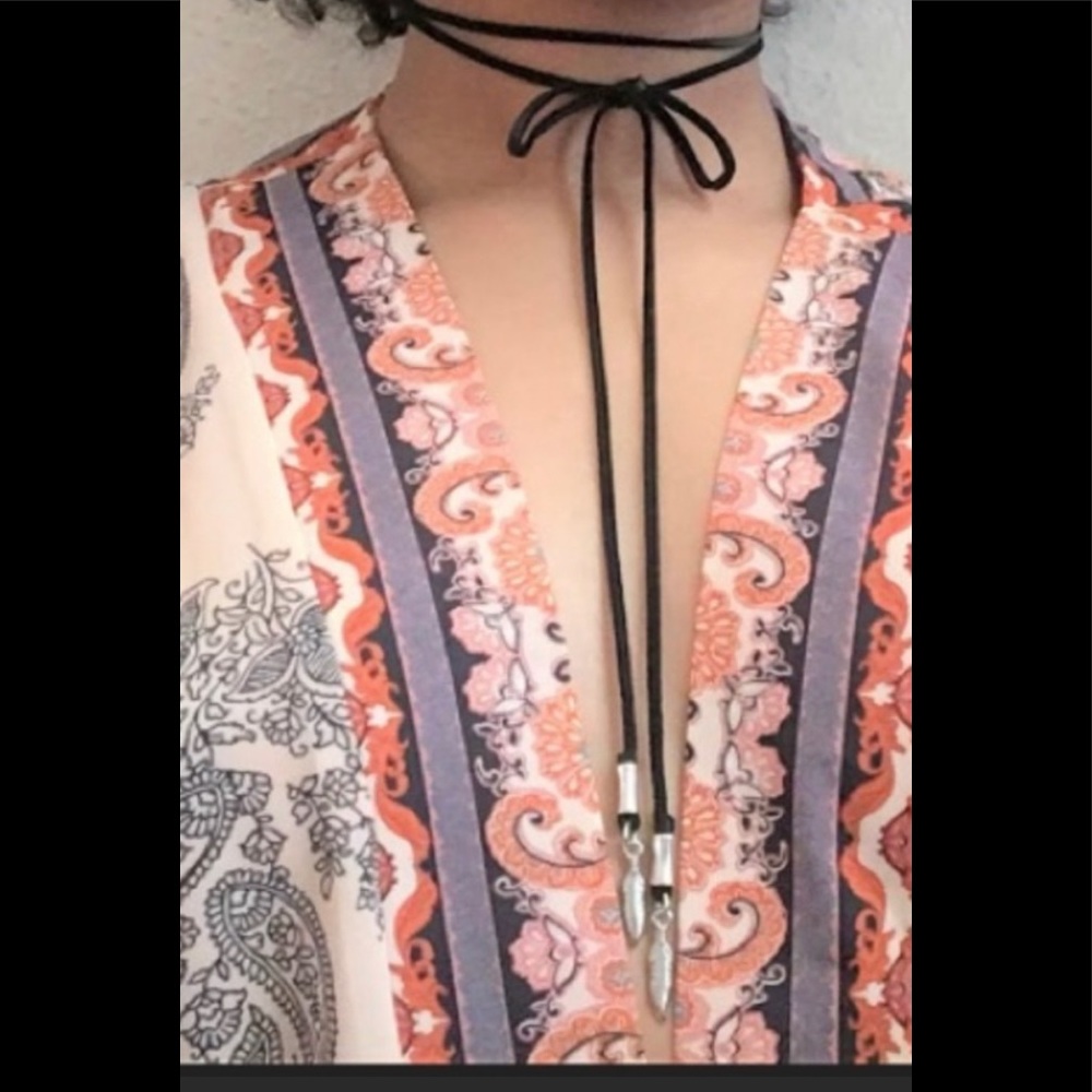 Leather wrap choker